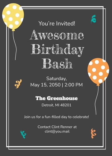 Free Editable Chalkboard Invitation Template to Edit Online
