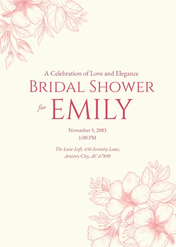 Free Bridal Shower Invitation Card Template to Edit Online