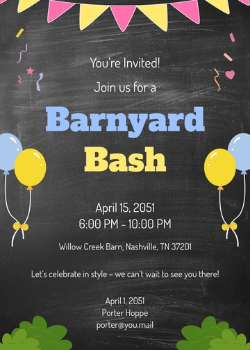 Free Creative Chalkboard Party Invitation Template to Edit Online