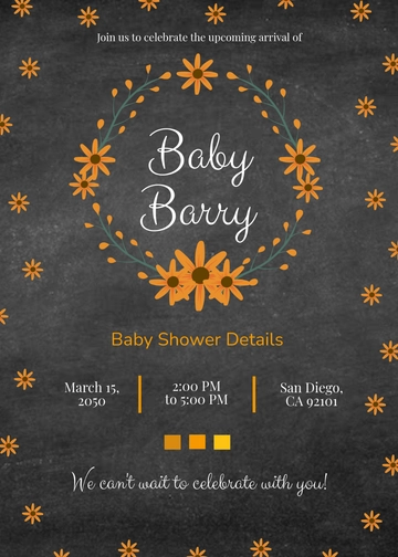 Free Chalkboard Baby Shower Invitation Template to Edit Online