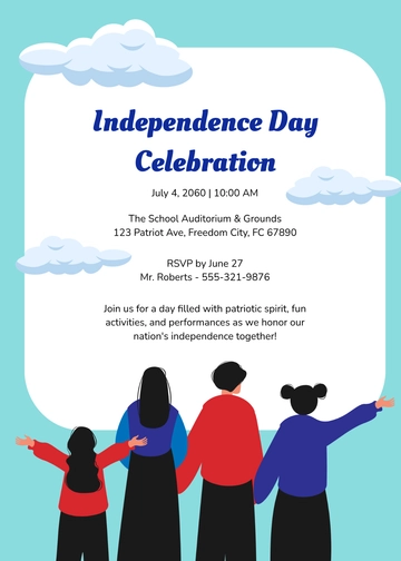 Free Independence Day School Invitation Template to Edit Online