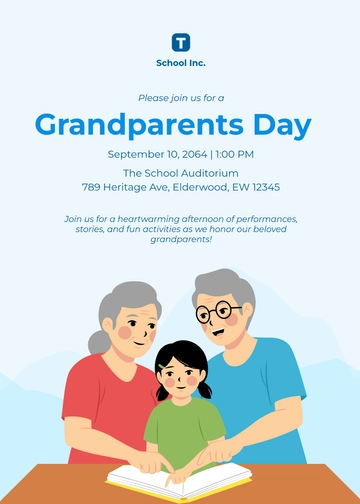 Free Grandparents Day School Invitation Template to Edit Online