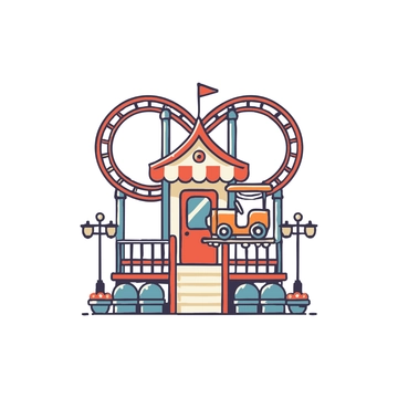 Free Amusement Park Roller Coaster Clipart to Edit Online