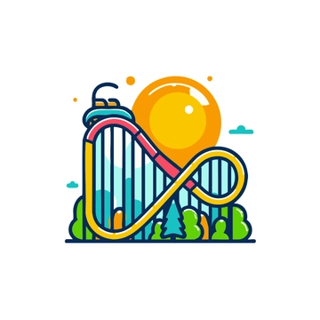 Free Colorful Roller Coaster Clipart to Edit Online