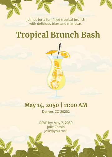 Free Creative Brunch Party Food Invitation Template to Edit Online