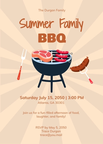 Free Family Gathering Food Invitation Template to Edit Online
