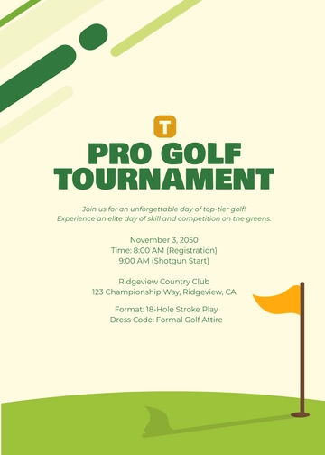 Free Professional Golf Invitation Template to Edit Online
