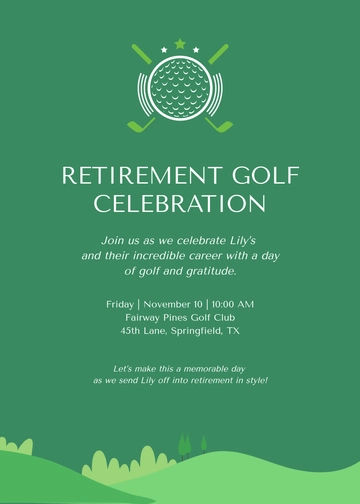 Free Retirement Golf Invitation Template to Edit Online