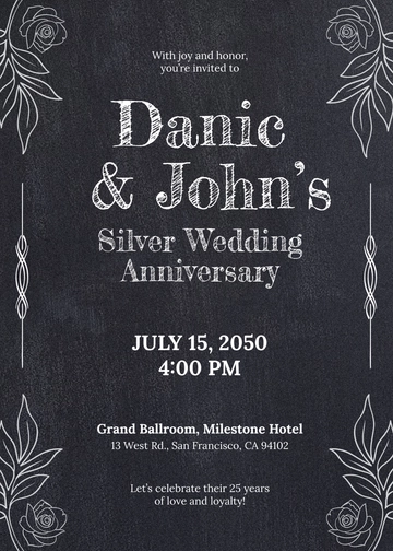 Free Chalkboard Anniversary Invitation Template to Edit Online