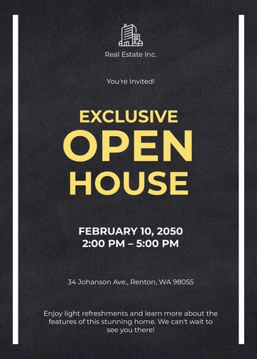 Free Professional Open House Chalkboard Invitation Template to Edit Online