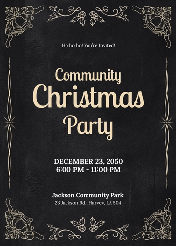 Free Aesthetic Holiday Chalkboard Invitation Template to Edit Online