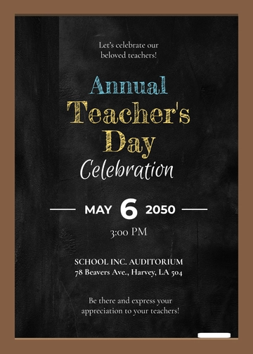 Free Chalkboard Invitation Template for Teachers to Edit Online