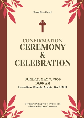 Free Religious Confirmation Invitation Template to Edit Online