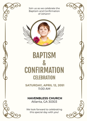 Free Baptism Confirmation Invitation Template to Edit Online