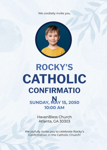 Free Simple Catholic Confirmation Invitation Template to Edit Online