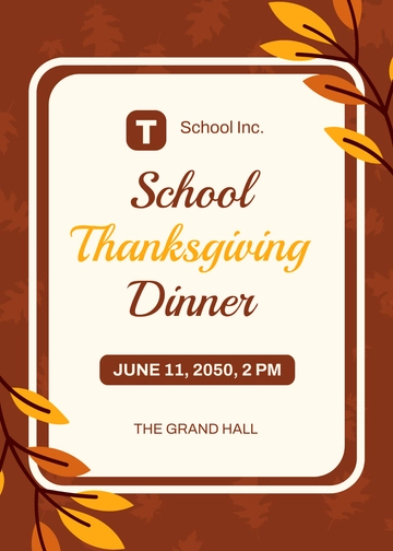 Free Thanksgiving School Invitation Design Template to Edit Online
