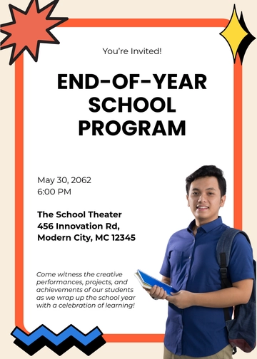 Free Modern School Program Invitation Template to Edit Online