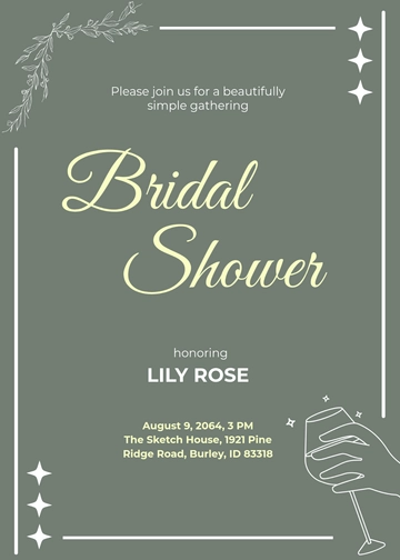 Free Hand Drawn Bridal Shower Invitation Template to Edit Online