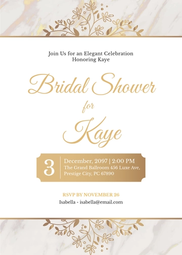 Free Elegant Bridal Shower Invitation Template to Edit Online