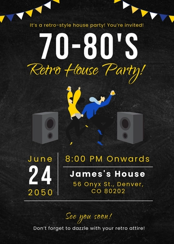 Free Retro Chalkboard Invitation Design Template to Edit Online