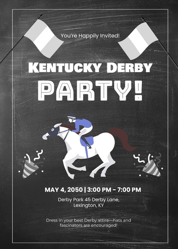 Free Kentucky Derby Party Chalkboard Invitation Template to Edit Online