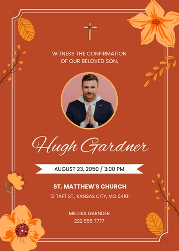 Free Rustic Confirmation Invitation Template for Boys to Edit Online