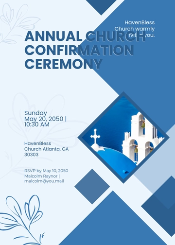 Free Modern Church Invitation Design Template to Edit Online