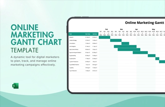 Online Marketing Gantt Chart Template
