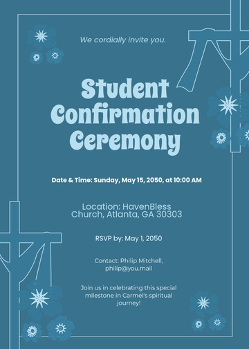 Free Student Confirmation Invitation Template to Edit Online