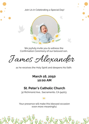 Free Holy Spirit Confirmation Invitation Template to Edit Online