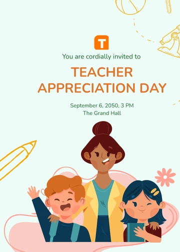 Free School Invitation for Teachers Template to Edit Online