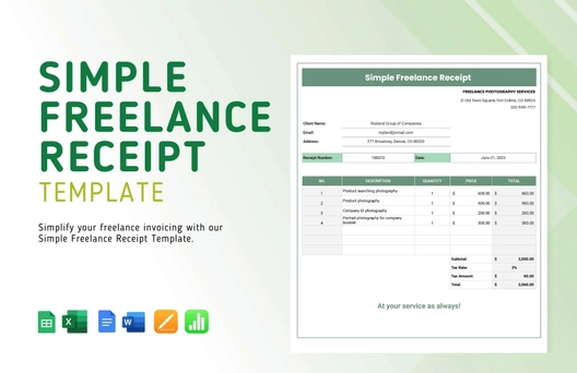 Simple Freelance Receipt Template
