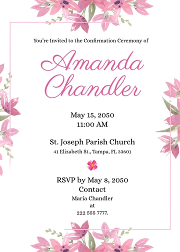 Free Blush Confirmation Invitation Template to Edit Online