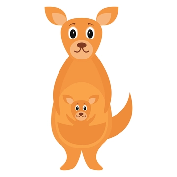 Free Kangaroo with Pouch Clipart to Edit Online