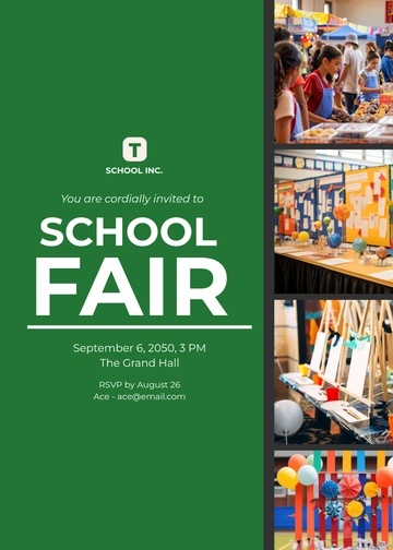 Free Professional School Fair Invitation Template to Edit Online