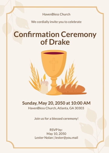 Free Confirmation Ceremony Invitation Template to Edit Online