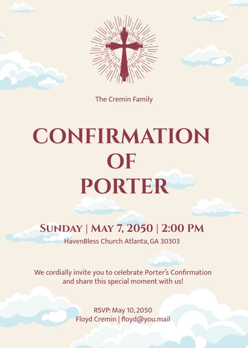 Free Customizable Confirmation Invitation Card Template to Edit Online