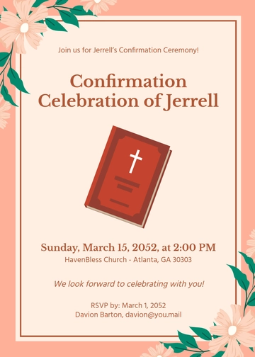 Free Confirmation Announcement Invitation Template to Edit Online