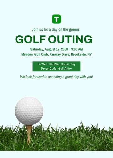 Free Blank Golf Invitation Template to Edit Online