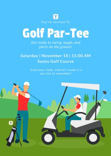 Free Par Tee Golf Invitation Template to Edit Online