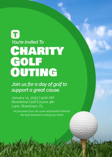 Free Charity Golf Invitation Template to Edit Online