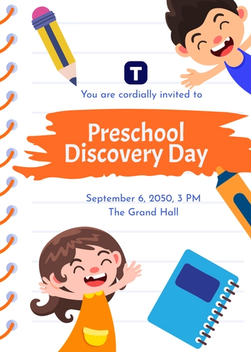 Free Preschool School Invitation Template to Edit Online