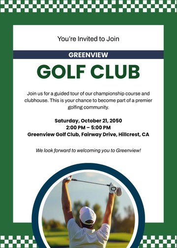 Free Golf Club Invitation Template to Edit Online