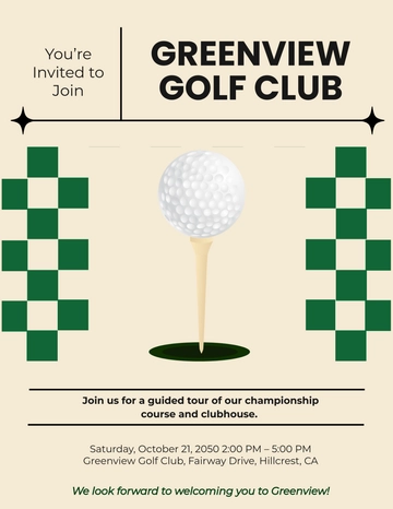 Free Aesthetic Golf Invitation Flyer Template to Edit Online