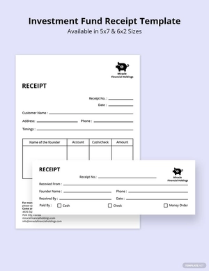 Investment Fund Receipt Template