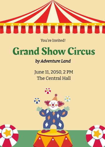 Free Carnival Circus Invitation Template to Edit Online