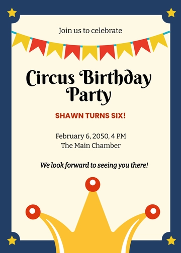 Free Birthday Circus Invitation Template to Edit Online