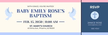 Free Baptism Boarding Pass Invitation Template to Edit Online