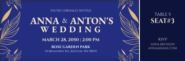 Free Aesthetic Boarding Pass Wedding Invitation Template to Edit Online