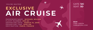 Free Digital Boarding Pass Invitation Template to Edit Online